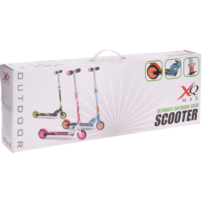 Xq Max Opvouwbare Step Met Voetrem - Blauw Met Oranje Buitenspeelgoed Joy&Bloom