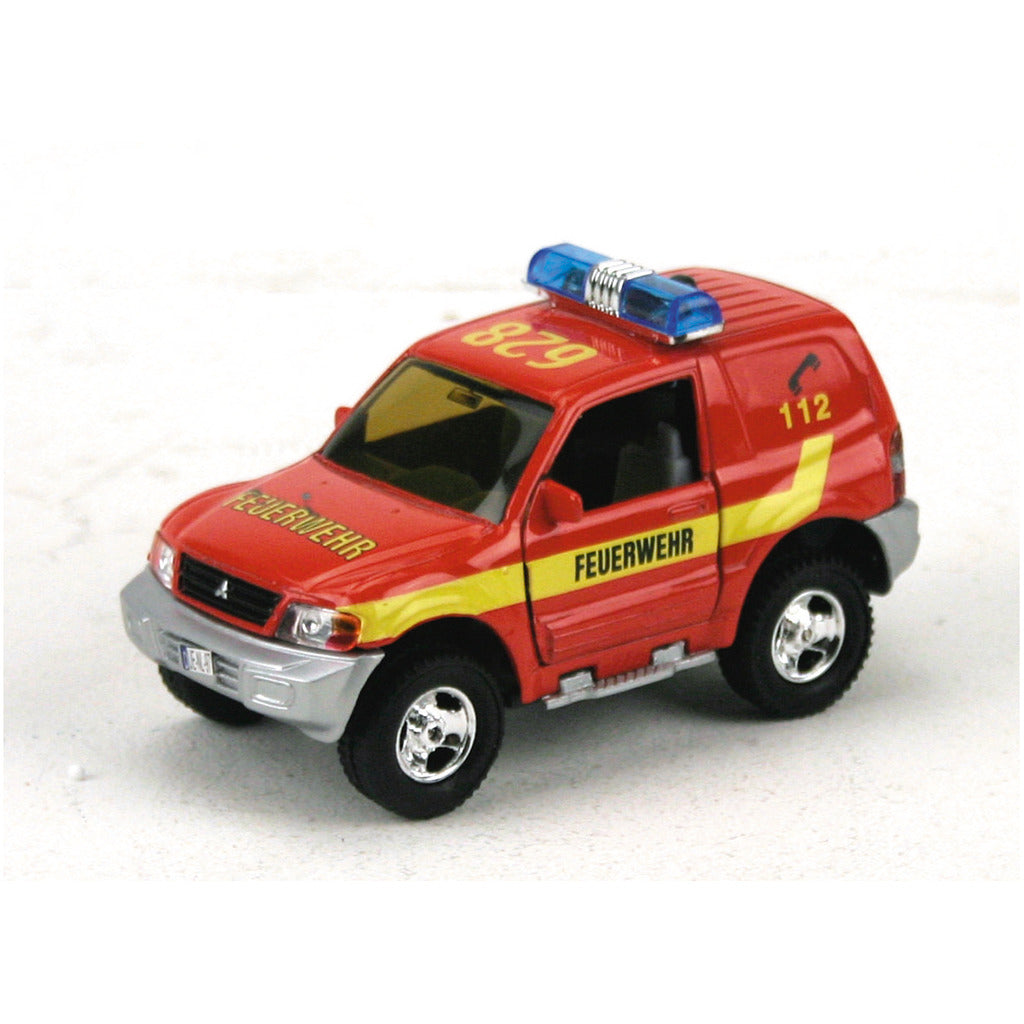 Basic Duitse Pull-Back Brandweerauto Met Geluid Default Title Brandweer Speelgoed Joy&Bloom