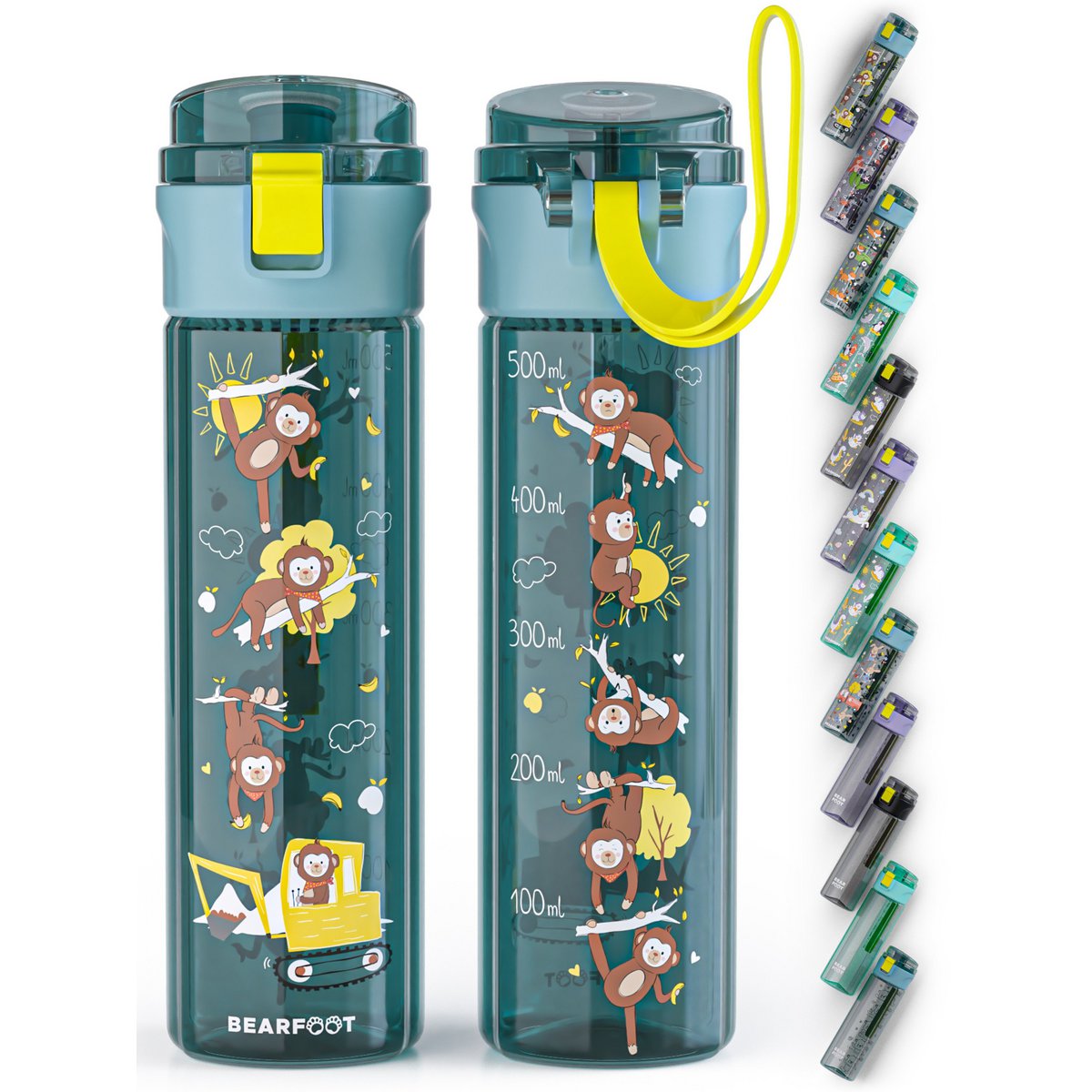 Kinderdrinkfles, 500ml, licht - graafmachine blauw Joy&Bloom