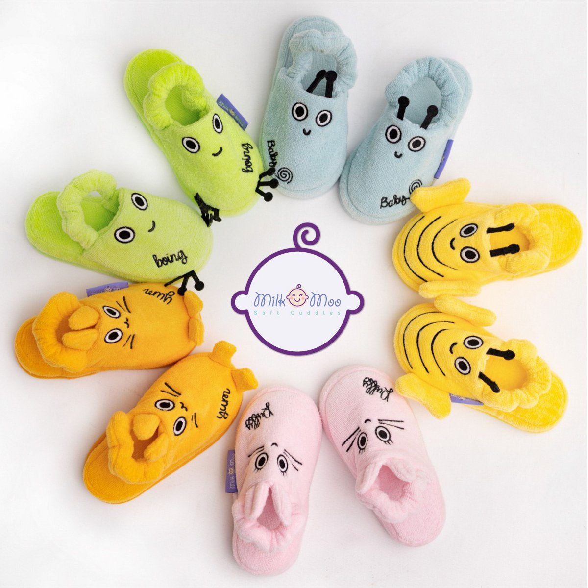 Milk&Moo Konijn Peuter Kinderpantoffels, %100 Katoen, Voor Huis, Bad, Binnengebruik Joy&Bloom