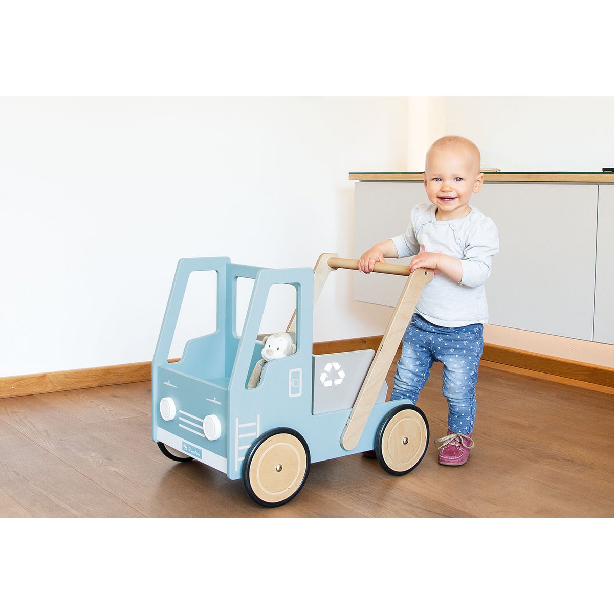 Loopwagen "Fred", blauw Joy&Bloom