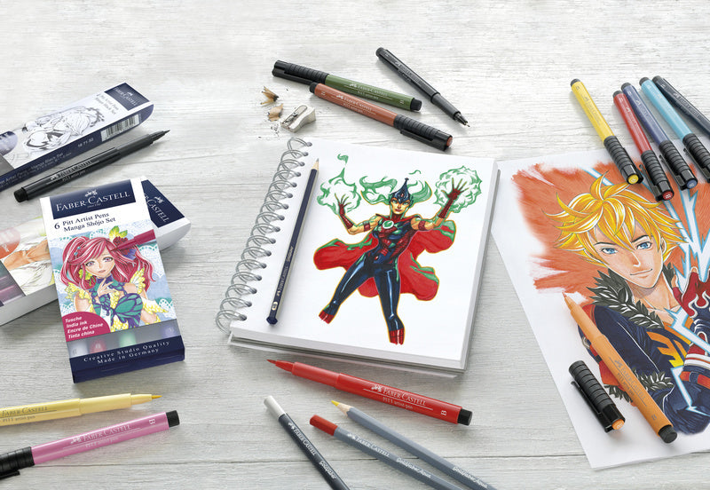 Faber Castell Fc-167155 Tekenstift Faber-Castell Pitt Artist Pen Manga 6-Delig Etui Shôjo Tekenen Joy&Bloom