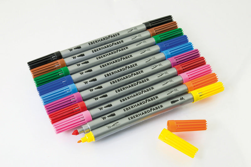 Eberhard Faber Ef-550010 Viltstiften Duo 0,8+1-3Mm Assorti Etui À 10Stuks Viltstiften Joy&Bloom