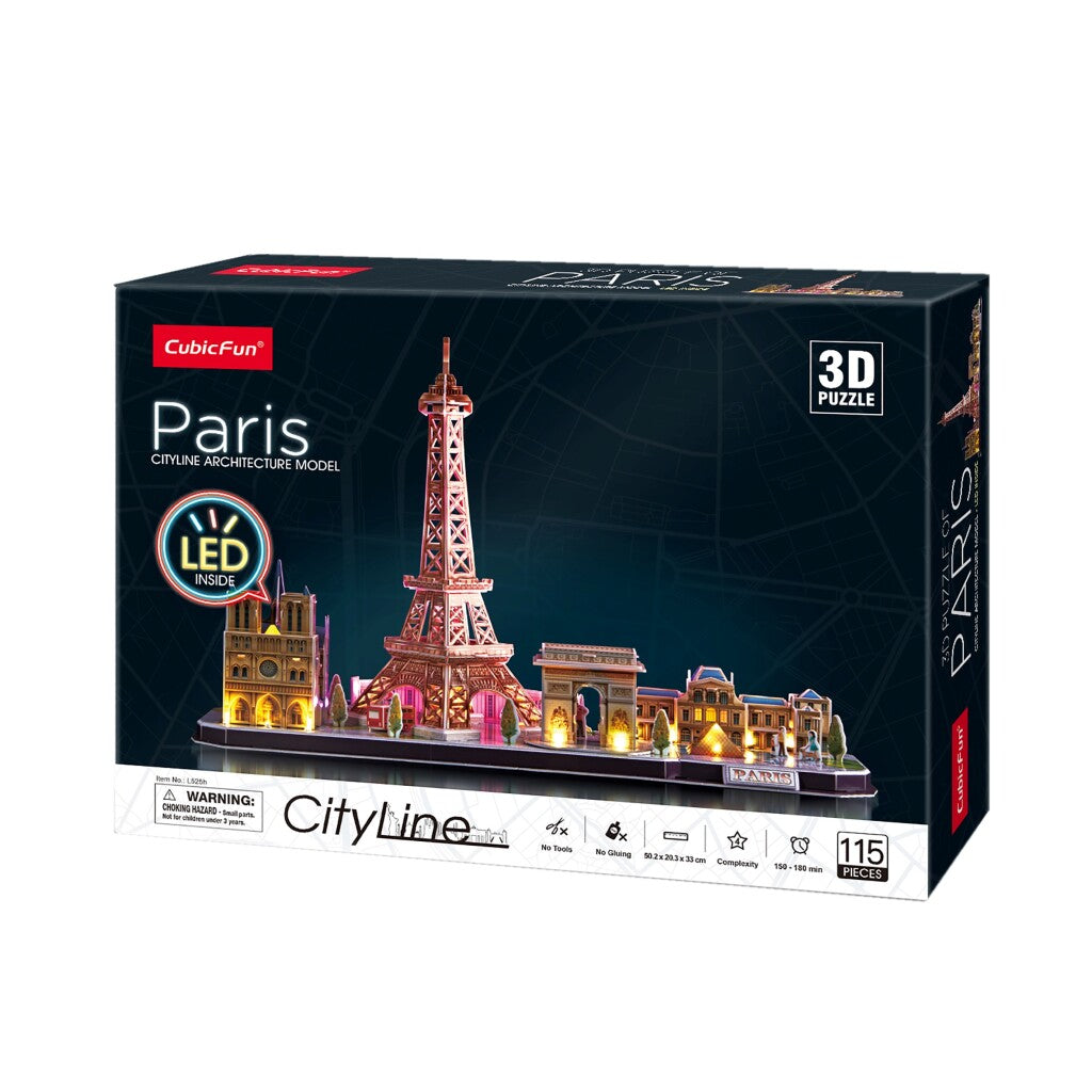 Cubic Fun 3D Led Puzzel Parijs 115 Stukjes 3D Puzzels Joy&Bloom