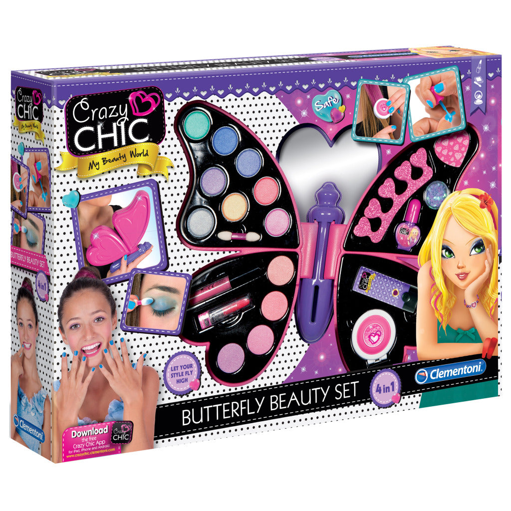 Clementoni Crazy Chic Butterfly Beautyset Make-Up Koffer Make-up en Haar Joy&Bloom