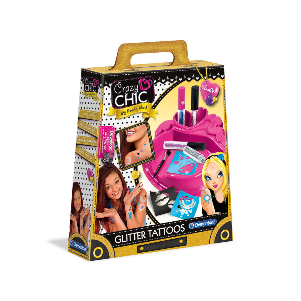 Clementoni Crazy Chic Glitter Tattoos Maken Hobby + Knutselen Joy&Bloom