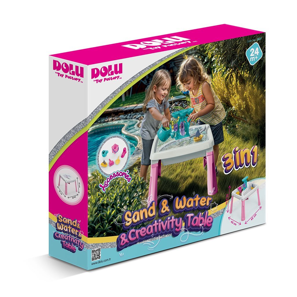 Dolu Zand-Watertafel + Accessoires Roze/Wit Watertafels/Zandtafels Joy&Bloom