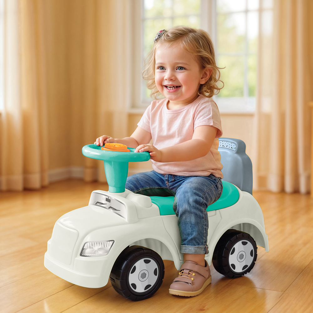 Dolu Step Car 2In1 Loopauto &Amp; Loopwagen Wit/Blauw Loopauto's Joy&Bloom