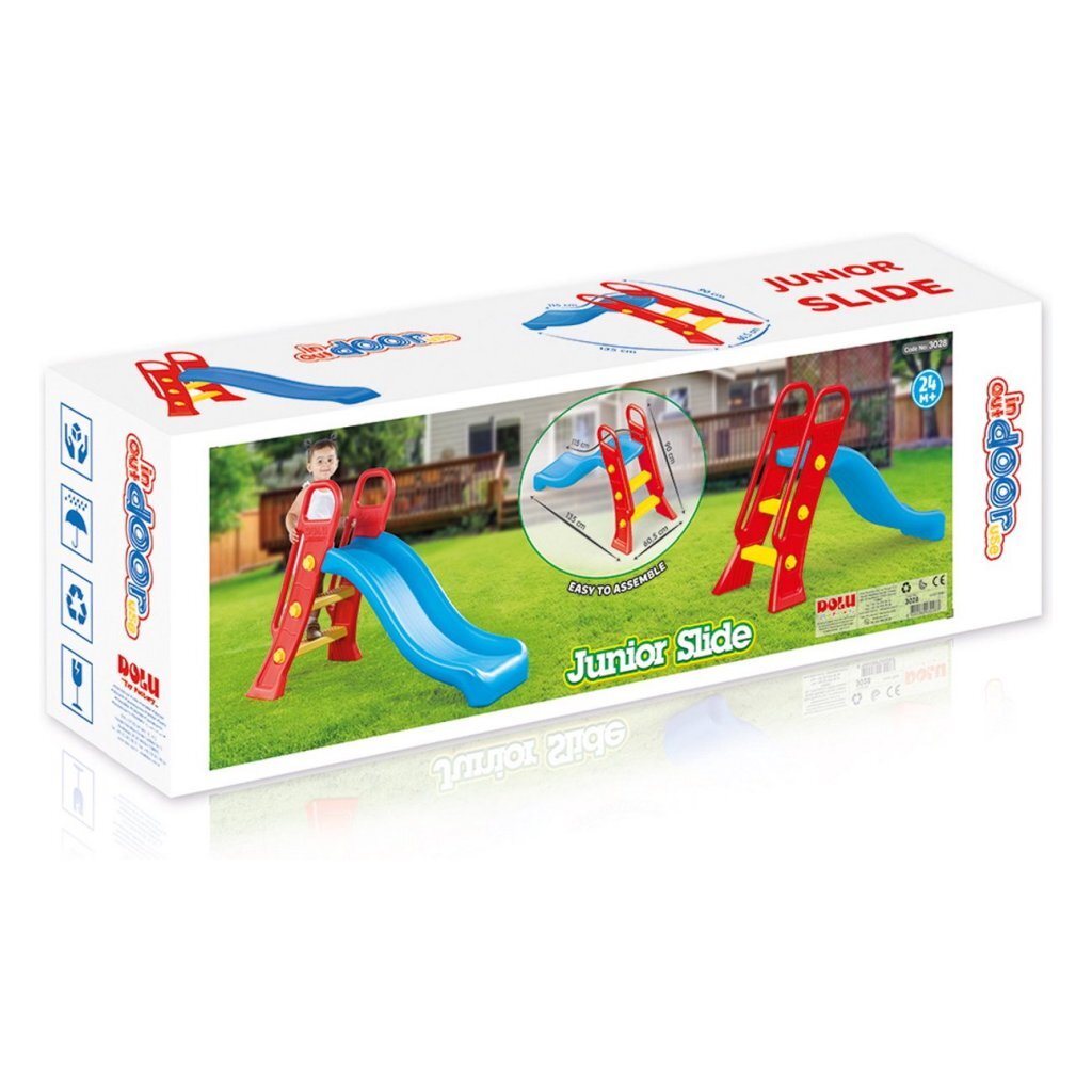 Dolu Junior Glijbaan 60.5X135X90Cm Blauw/Rood Glijbanen Joy&Bloom