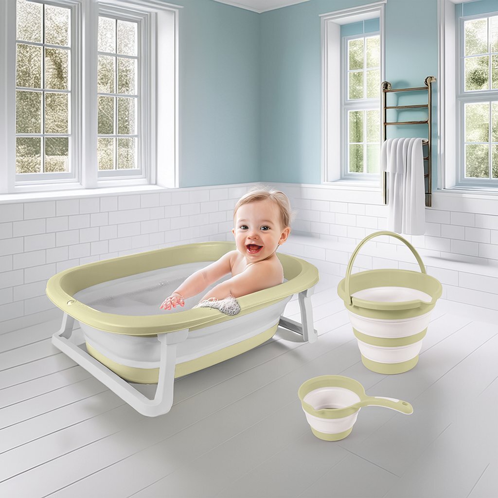 Dolu Baby Badset 3-Delig Pastelgroen/Wit Baby Baden Joy&Bloom