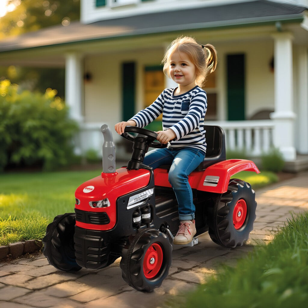 Dolu Traptractor Met Claxon Rood/Zwart Tractors Joy&Bloom