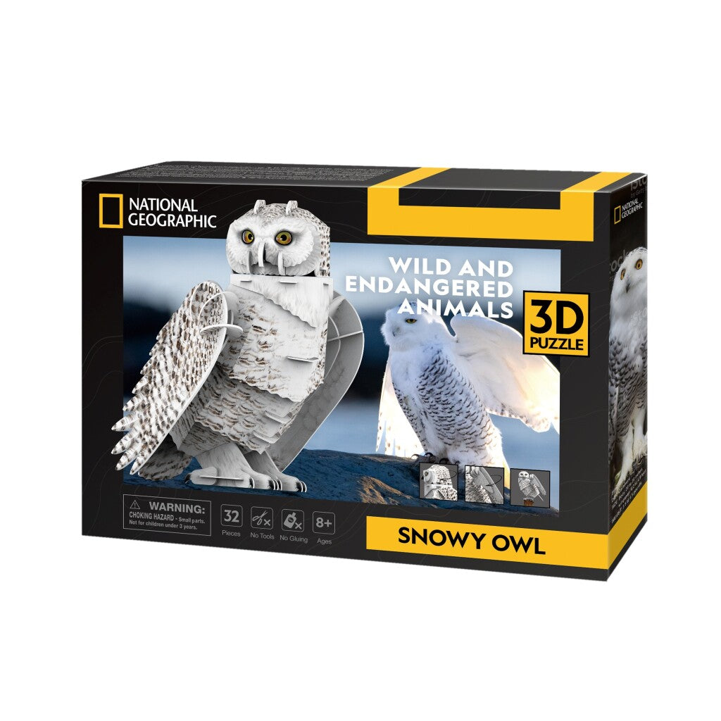 Cubic Fun National Geographic 3D Puzzel Sneeuwuil 32 Stukjes 3D Puzzels Joy&Bloom