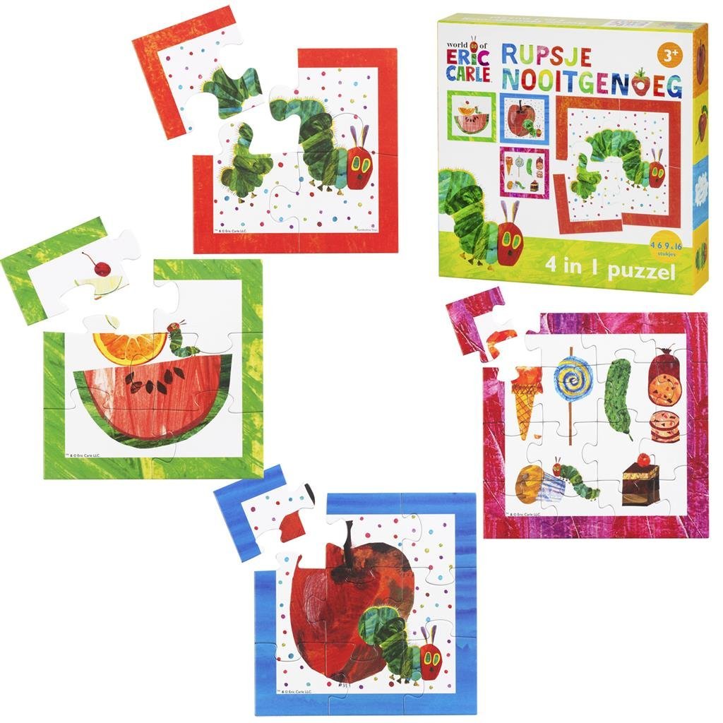 Bambolino Toys Rupsje Nooitgenoeg 4In1 Puzzel 4-16 Stukjes Puzzels Joy&Bloom