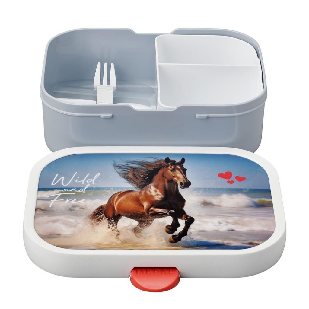 Mepal Lunchbox Campus Wild Horse Wit/Blauw Schoollunch Joy&Bloom