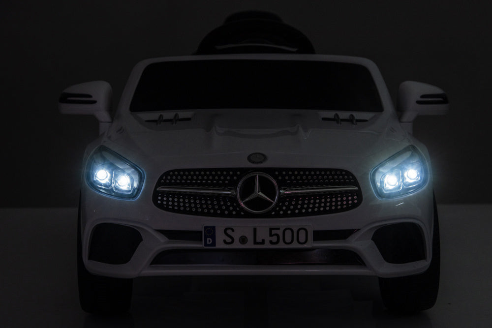 Mercedes Sl500, 12 Volt Elektrische Kinderauto Met Een Lithium Accu, Rubberen Banden, Leder Zitje En Meer! Kinderauto's Joy&Bloom