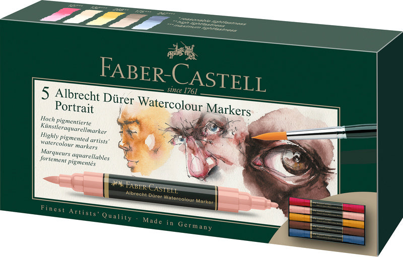 Faber Castell Fc-160307 Wk25Aquarel Marker Fc Albrechtdürer 5 Stuks Portrait Default Title Schilderen Joy&Bloom