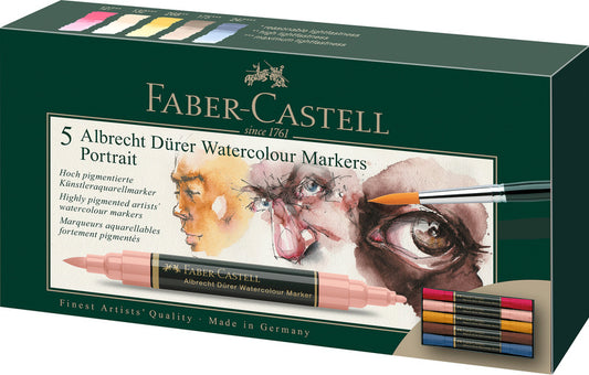 Faber Castell Fc-160307 Wk25Aquarel Marker Fc Albrechtdürer 5 Stuks Portrait Default Title Schilderen Joy&Bloom