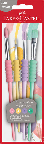 Faber Castell Fc-481620 Penselenset Soft Touch 4 Stuks Pastel Kleuren Default Title Schilderen Joy&Bloom
