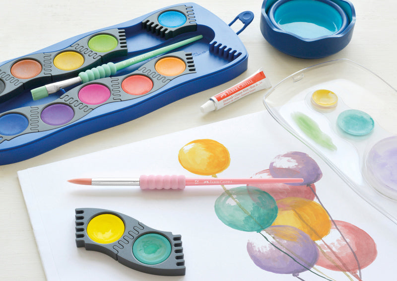 Faber Castell Fc-481620 Penselenset Soft Touch 4 Stuks Pastel Kleuren Schilderen Joy&Bloom