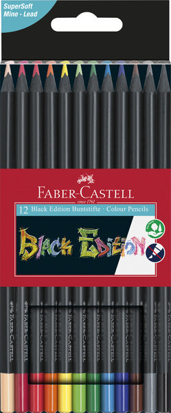 Faber Castell Fc-116412 Kleurpotloden Black Edition In Etui 12 Stuks Default Title Kleurpotloden Joy&Bloom
