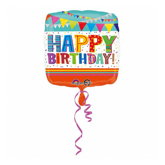 Anagram Folie Ballon Happy Birthday 43X43 Cm Default Title Ballonnen Joy&Bloom