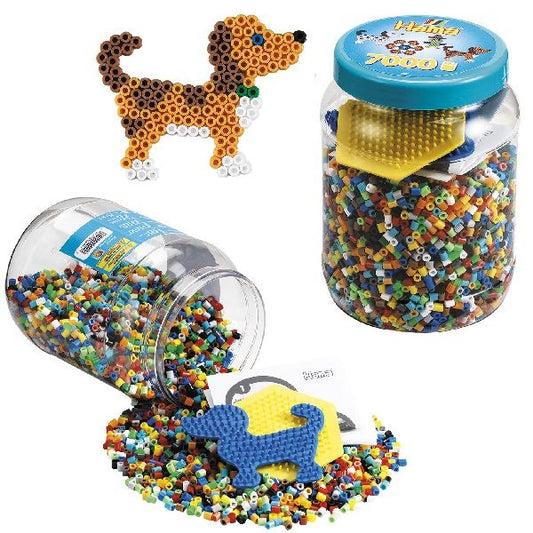 Hama Strijkkralen Multicolor Met Hond En Zeshoekplaat 7000 Stuks Default Title Strijkkralen Joy&Bloom