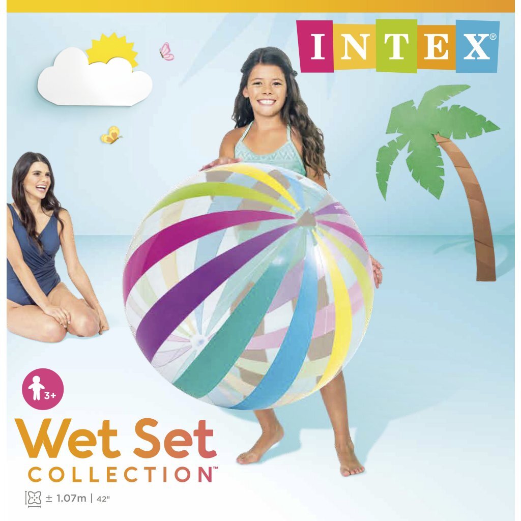 Intex Jumbo Strandbal 107Cm Zomerpret/Waterpret Joy&Bloom