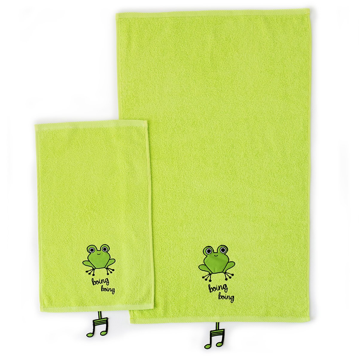 Milk & Moo Kinderhanddoekenset van 2, Sprotkikker Joy&Bloom
