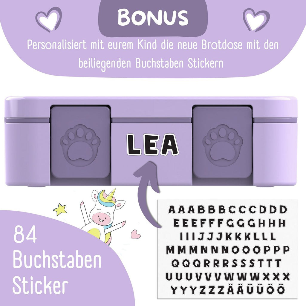 Lunchbox, lek -proof - zeemeermin lila Joy&Bloom