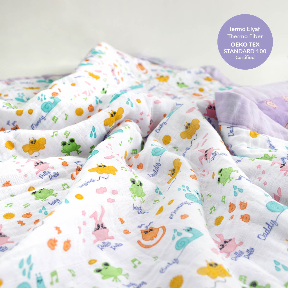 Milk&Moo Mousseline Deken Met vezels gevuld Milk&Moo Friends Joy&Bloom