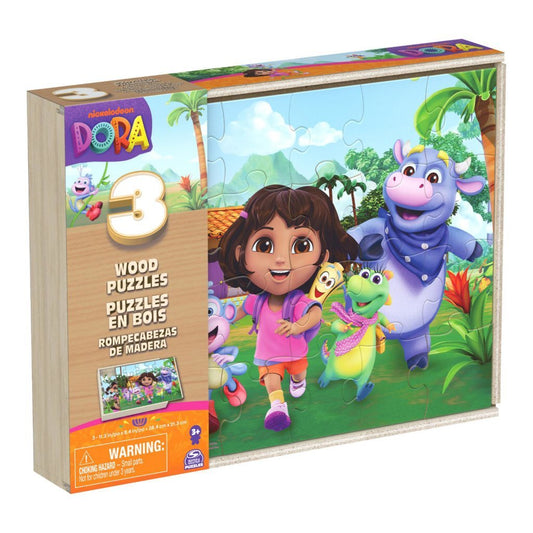 Dora 3In1 Houten Puzzel 3X24 Stukjes Default Title Puzzels Joy&Bloom