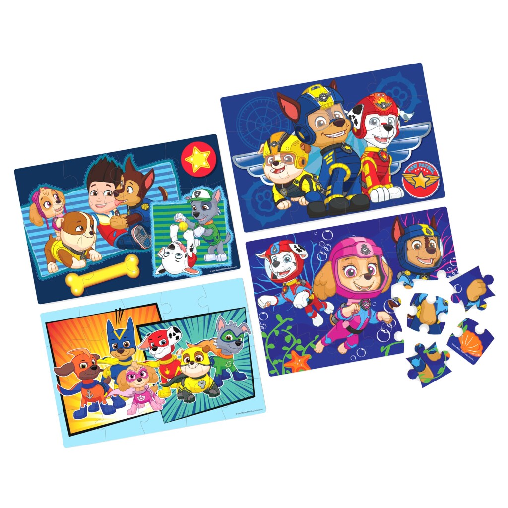 Paw Patrol Shoe Box 4 Houten Puzzels 12-16-20-24 Stukjes Paw Patrol Joy&Bloom