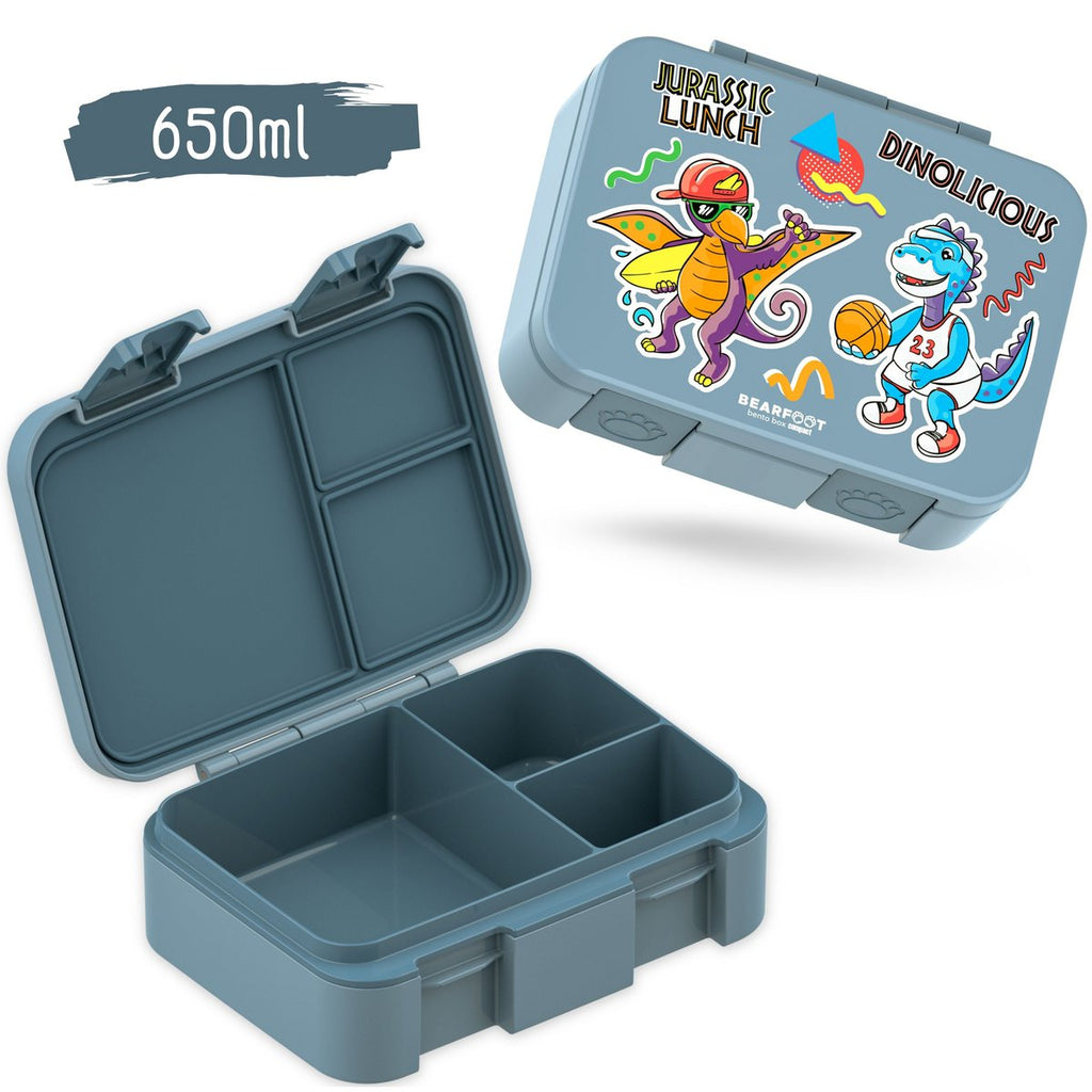 Lunchbox met onderwerpen, licht en lek - proof - dinosaurussen blauw Joy&Bloom