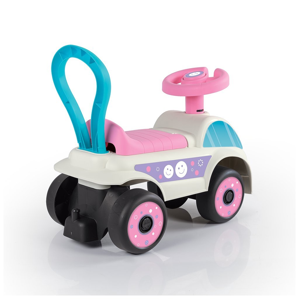 Dolu Loopauto Roze/Wit Loopauto's Joy&Bloom