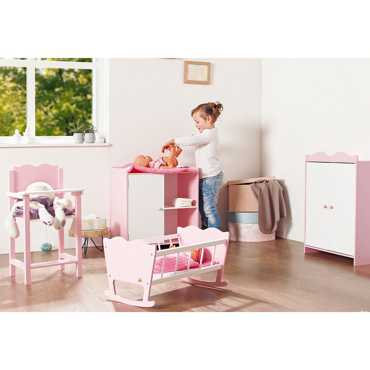 Poppen kledingkast "jasmine", 4 delen Joy&Bloom