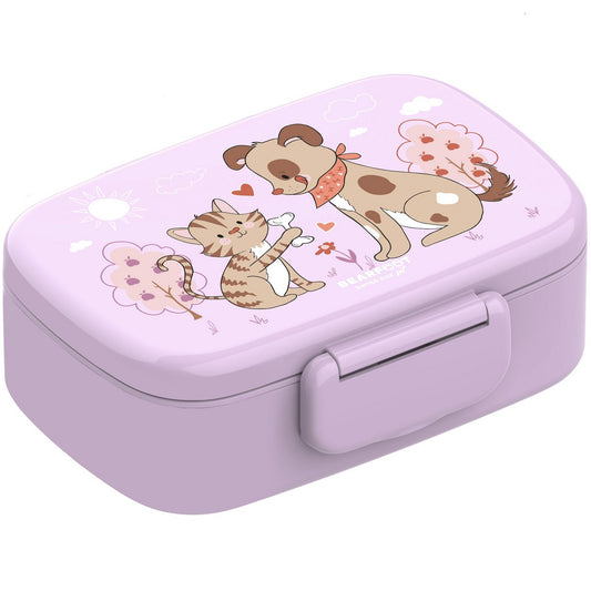 Kinderlunchbox met vakken, licht en lekvrij - hond, cat Joy&Bloom