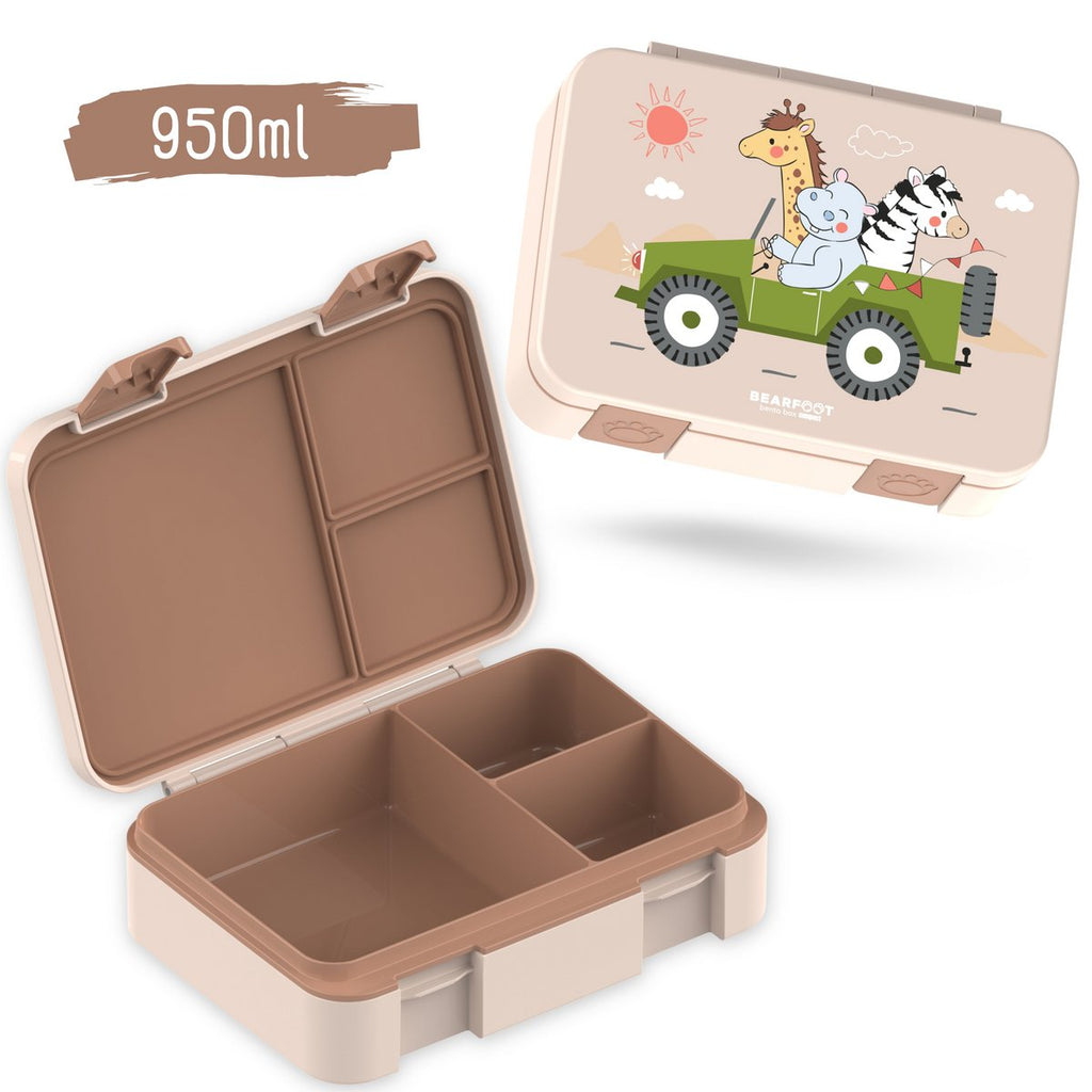 Lunchbox met compartimenten, licht en lek - proof - safari bruin Joy&Bloom