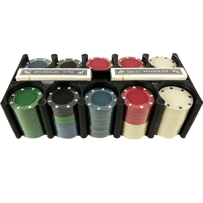 Pokerset 200 Pokerchips - Inclusief Kaarten, Pokermat En Dealer, Big Blind En Small Blind Spellen & Puzzels Joy&Bloom