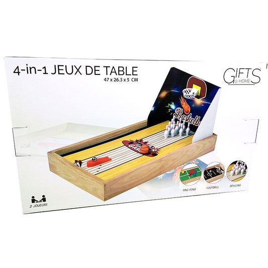 Gifts@Home 4-In-1 Tafelspel - Voetbal - Basketbal - Tafeltennis - Bowlen Default Title Spellen & Puzzels Joy&Bloom