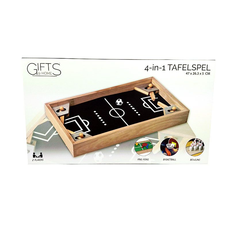Gifts@Home 4-In-1 Tafelspel - Voetbal - Basketbal - Tafeltennis - Bowlen Spellen & Puzzels Joy&Bloom