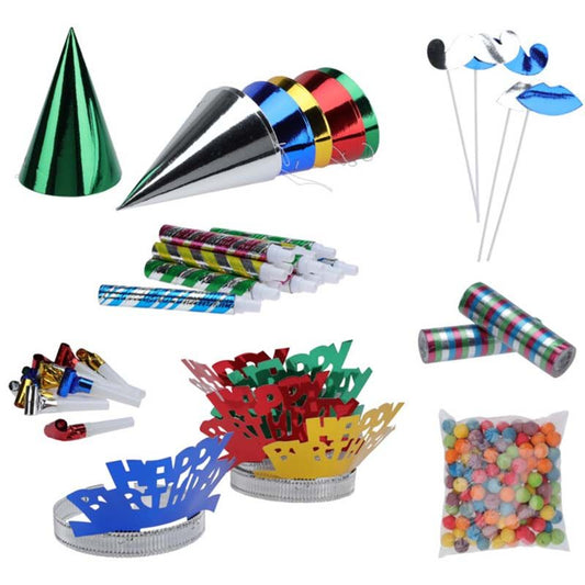 Partyset Voor Kinderfeestjes - Feesthoedjes, Toeters En Meer - 191-Delig Default Title Overig speelgoed Joy&Bloom
