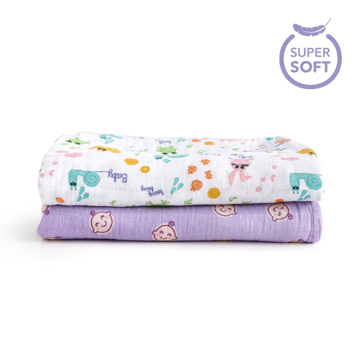 Milk&Moo mousseline overtrekset van 2 Milk&Moo Friends Joy&Bloom