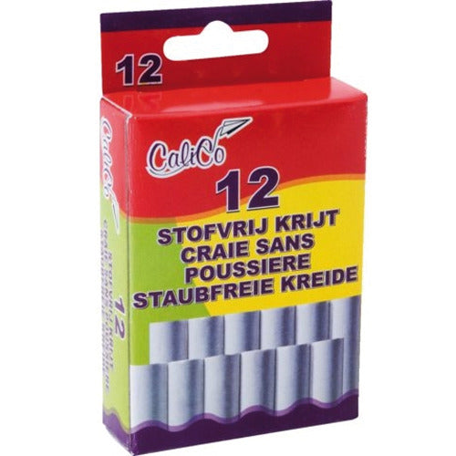 Basic Schoolbord Krijt Stofvrij 12 Stuks Wit Default Title Schoolbordkrijt Joy&Bloom