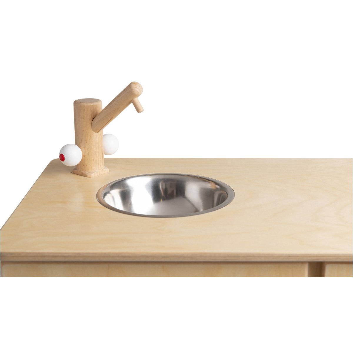 Van Dijk Toys houten speelgoed keuken / keukentje - Naturel met wit (Kinderopvang kwaliteit) Joy&Bloom