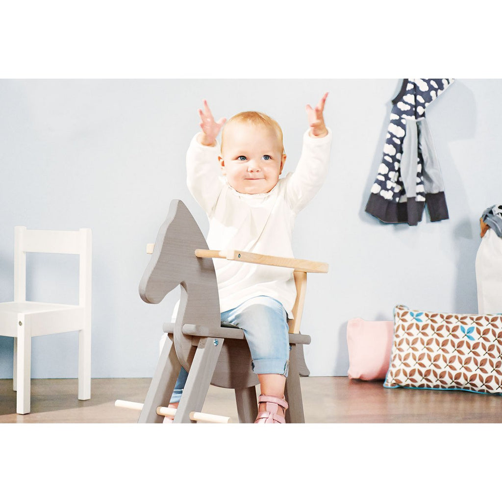 Wiebelpaard "Pinolino" met ring, grijs/natuurlijk