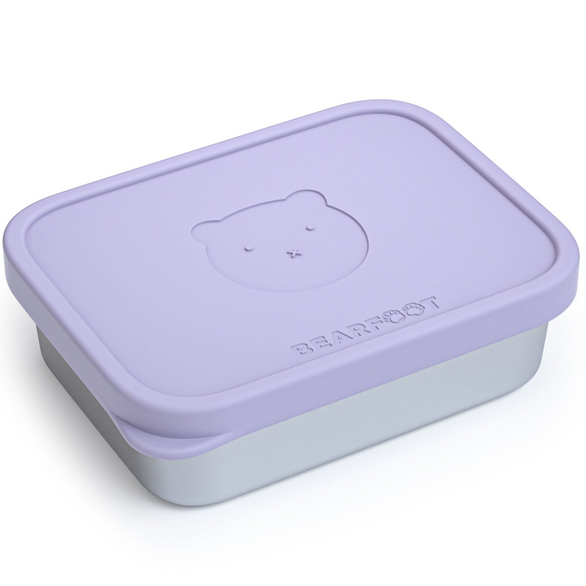 Kinderlunchbox RVS met siliconen inzetstuk - lavendel