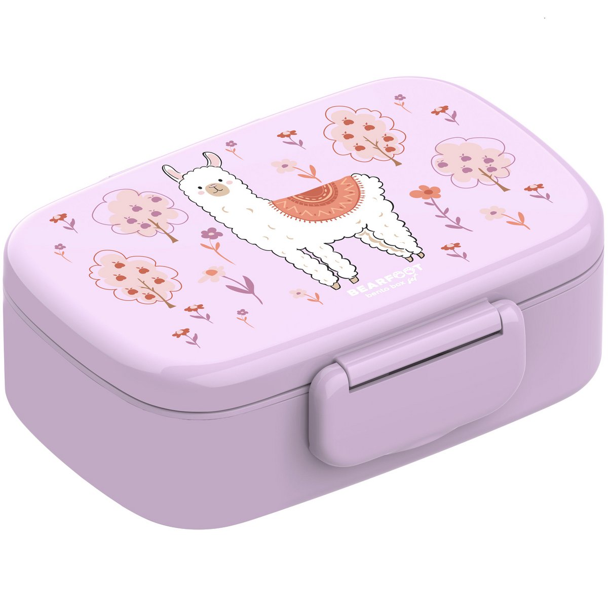 Kinderlunchbox met vakken, licht en lekvrij - Lama/alpaca Joy&Bloom