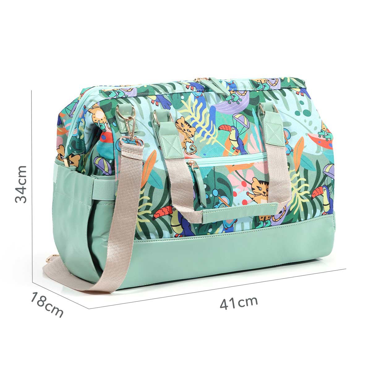 Milk&Moo waterdichte luier multifunctionele babyreisluiertas Jungle Friends Joy&Bloom