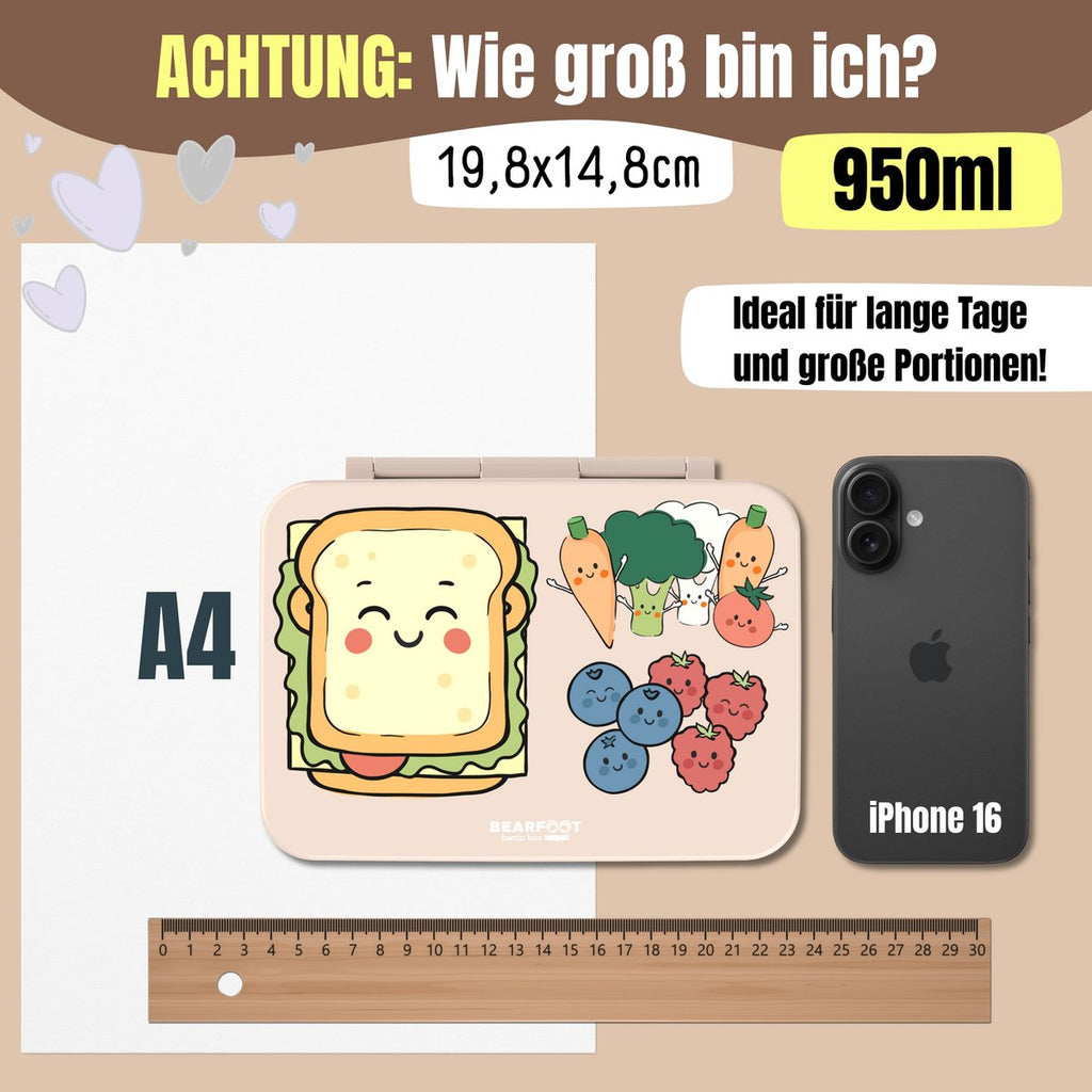 Lunchbox met compartimenten, licht en lek -proof -Sandwich Brown Joy&Bloom