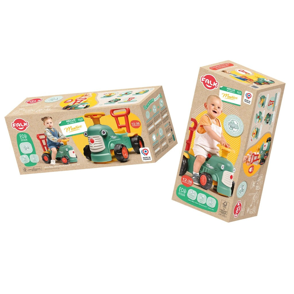 Falk Maurice Looptractor Set Groen/Geel Tractors Joy&Bloom